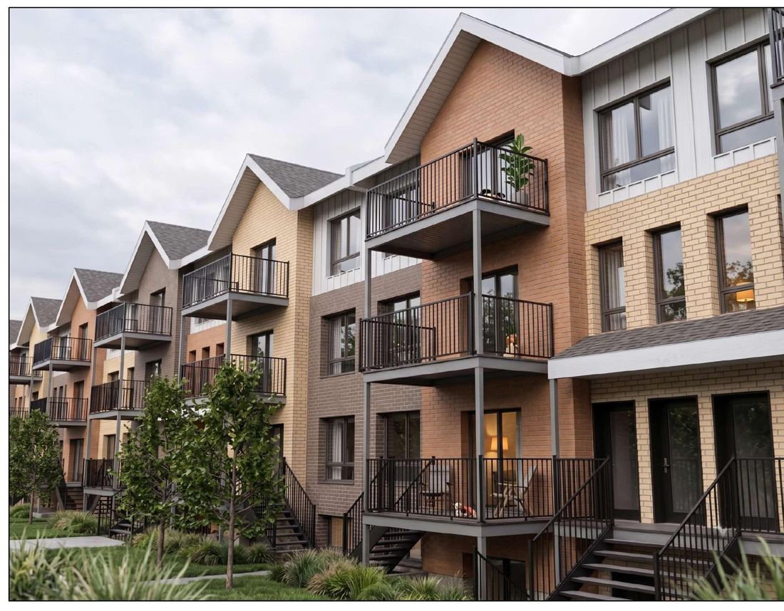 Rendu rapproché des façades